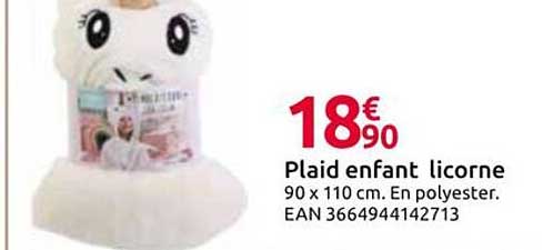 Plaid enfant licorne