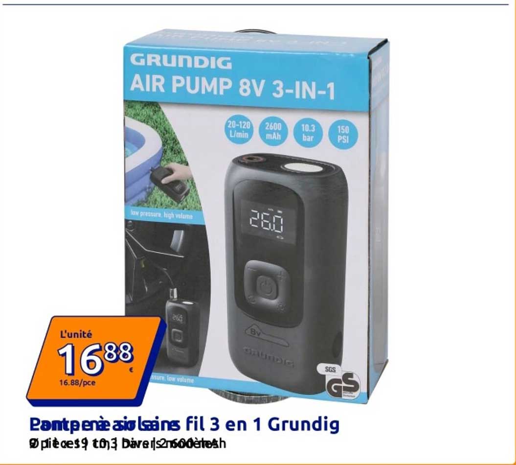 Pompe à air sans fil 3 en 1 Grundig