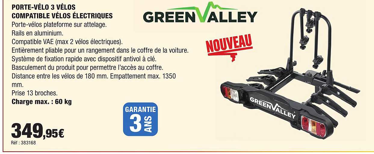 PORTE-VÉLO 3 VÉLOS COMPATIBLE VÉLOS ÉLECTRIQUES