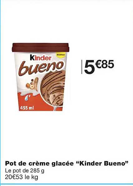 Pot de crème glacée “Kinder Bueno”