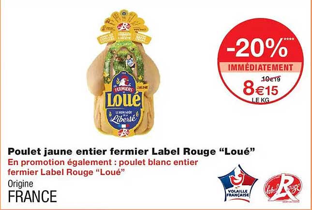 Poulet jaune entier fermier Label Rouge “Loué”