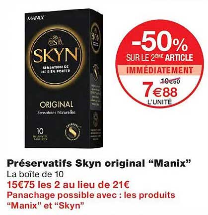 Préservatifs Skyn original “Manix”