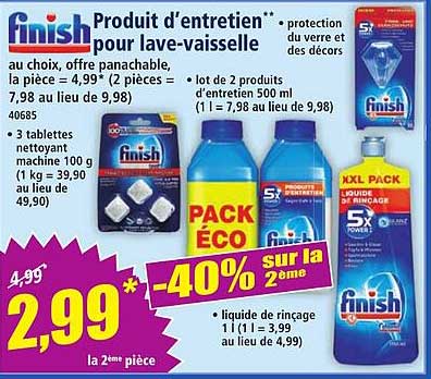 Produit d'entretien pour lave-vaisselle