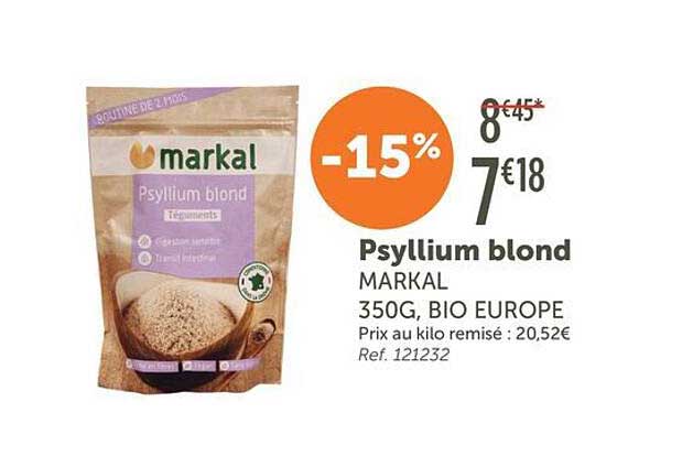 Psyllium blond MARKAL 350G, BIO EUROPE