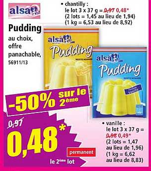 Pudding au choix, offre panachable, 56911/13