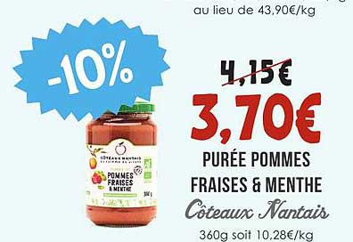 PURÉE POMMES FRAISES & MENTHE Coteaux Nantais