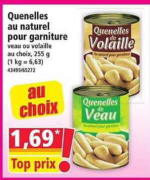 Quenelles au naturel pour garniture