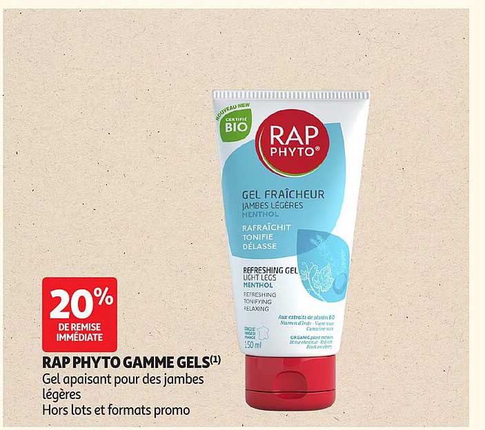 RAP PHYTO GAMME GELS(1) Gel apaisant pour des jambes légères Hors lots et formats promo