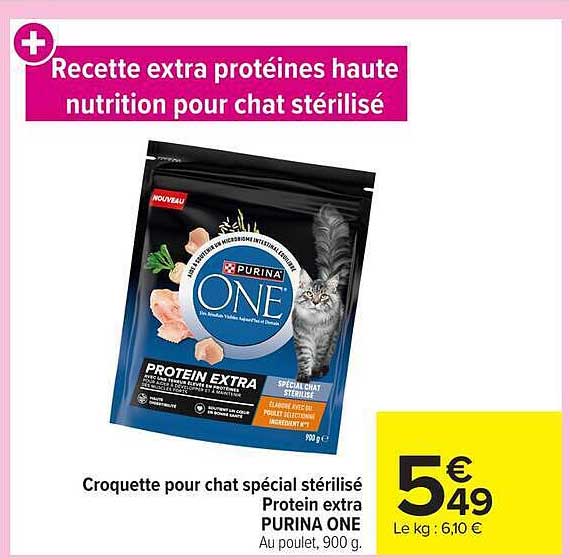 Recette extra protéines haute nutrition pour chat stérilisé