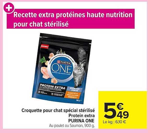 Recette extra protéines haute nutrition pour chat stérilisé