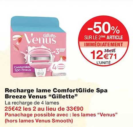 Recharge lame ComfortGlide Spa Breeze Venus “Gillette”