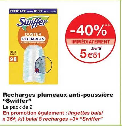 Recharges plumeaux anti-poussière “Swiffer”