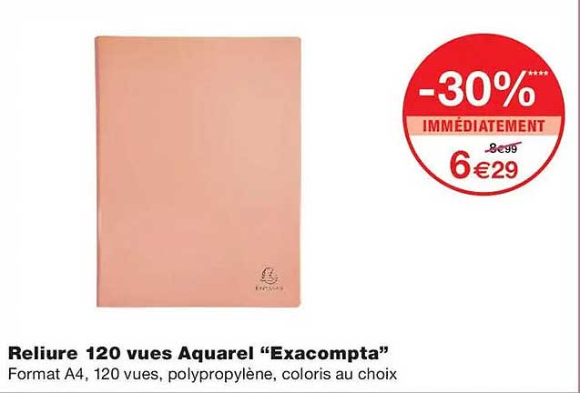 Reliure 120 vues Aquarel “Exacompta”
