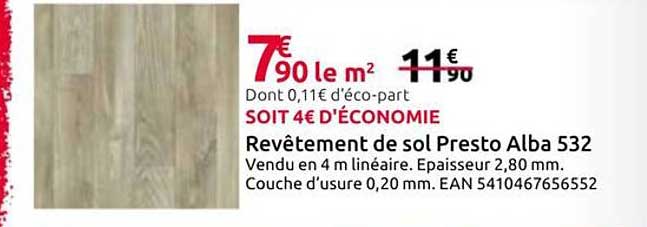 Revêtement de sol Presto Alba 532