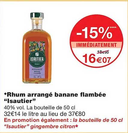 Rhum arrangé banane flambée “Isautier”