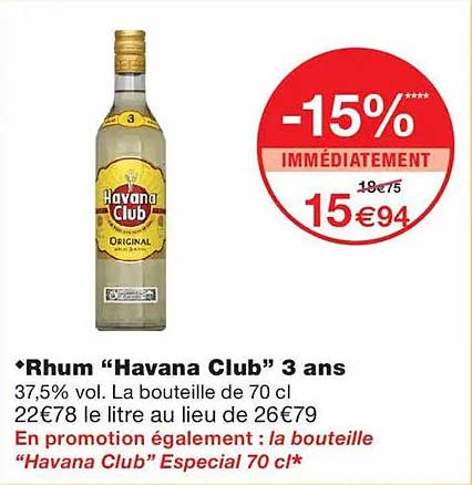 Rhum “Havana Club” 3 ans