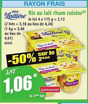 Riz au lait rhum raisins