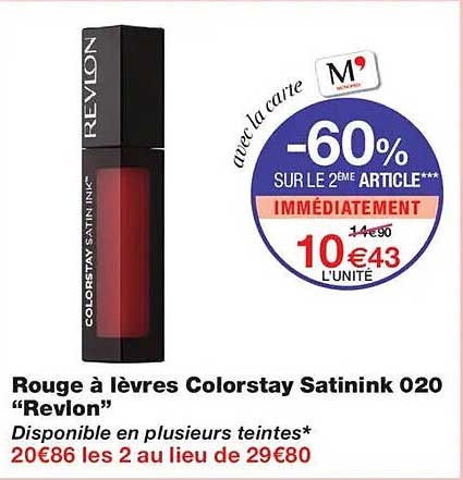 Rouge à lèvres Colorstay Satinink 020 “Revlon”