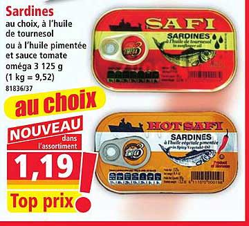 Sardines au choix