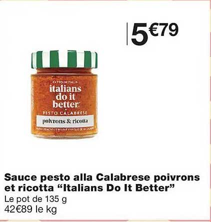 Sauce pesto alla Calabrese poivrons et ricotta “Italians Do It Better”