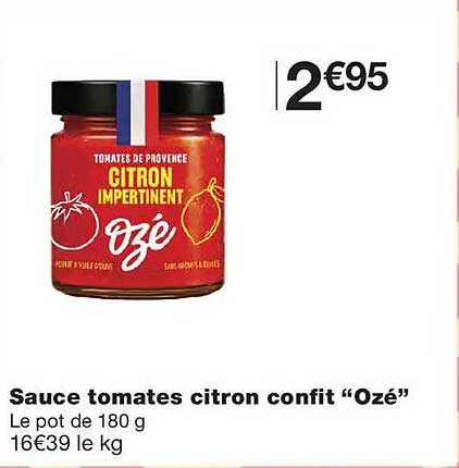 Sauce tomates citron confit “Ozé”