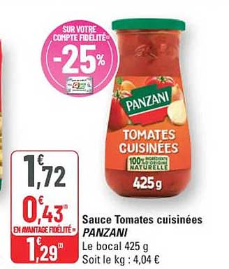 Sauce Tomates cuisinées PANZANI