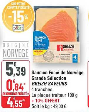 Saumon Fumé de Norvège Grande Sélection BREIZH SAVEURS