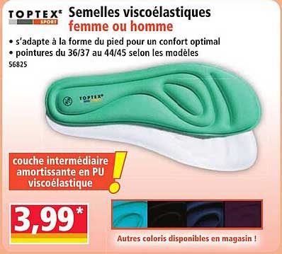 Semelles viscoélastiques femme ou homme
