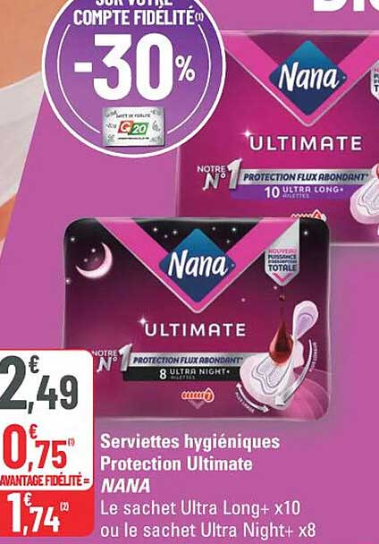 Serviettes hygiéniques Protection Ultimate NANA