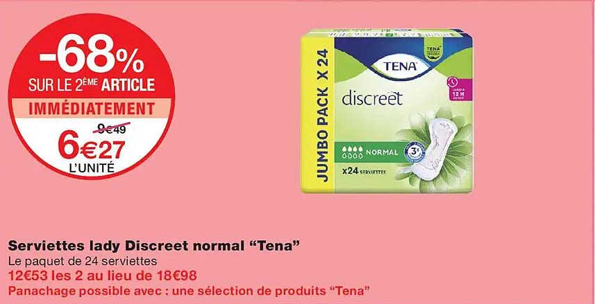 Serviettes lady Discreet normal “Tena”