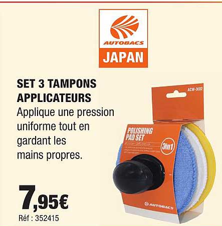 SET 3 TAMPONS APPLICATEURS
