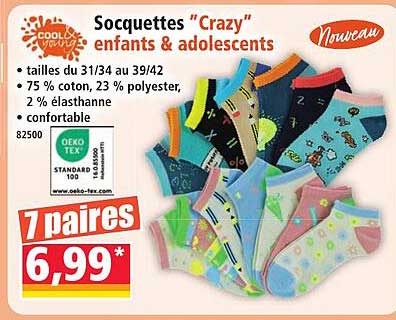 Socquettes “Crazy” enfants & adolescents