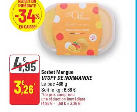 Sorbet Mangue UTOPY DE NORMANDIE