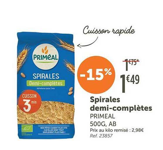 Spirales demi-complètes PRIMEAL 500G, AB