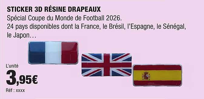 STICKER 3D RÉSINE DRAPEAUX