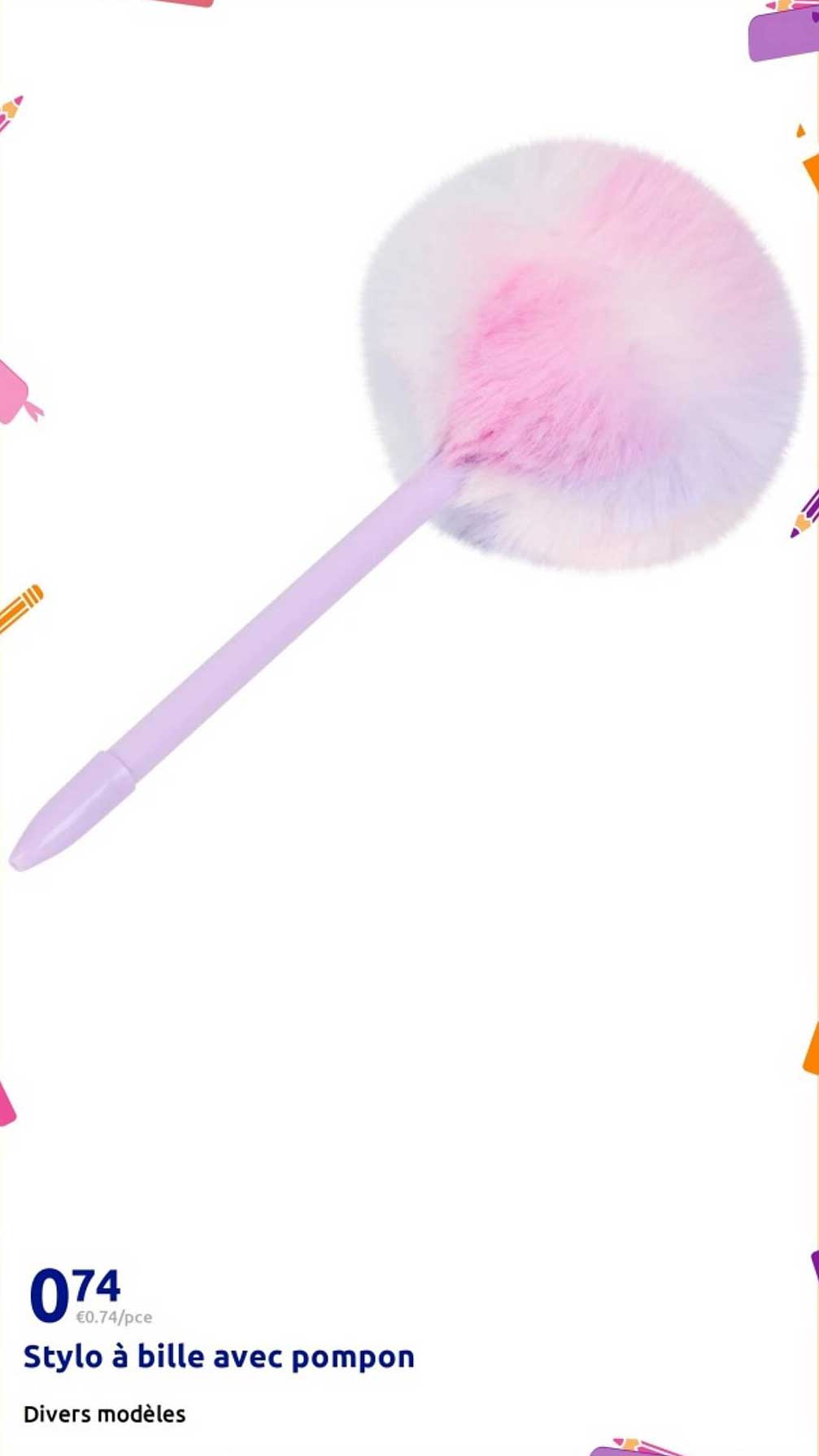 Stylo à bille avec pompon