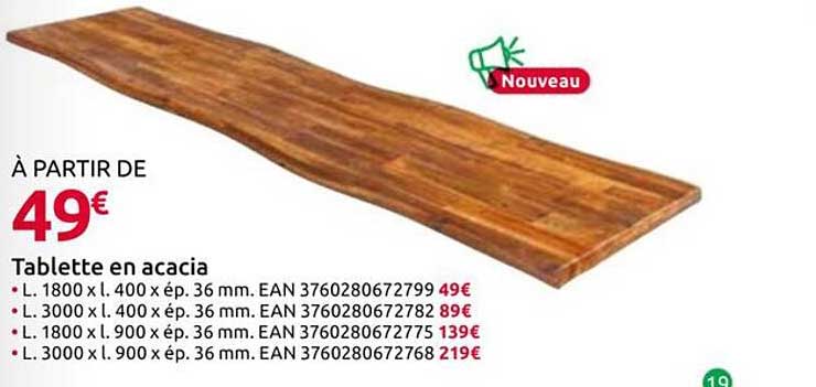 Tablette en acacia