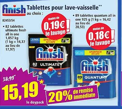Tablettes pour lave-vaisselle** au choix :
