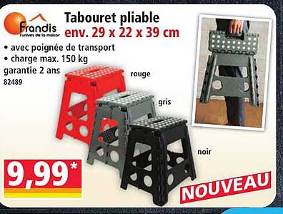 Tabouret pliable env. 29 x 22 x 39 cm