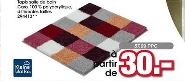 Tapis salle de bain Caro, 100 % polyacrylique, différentes tailles 294413**