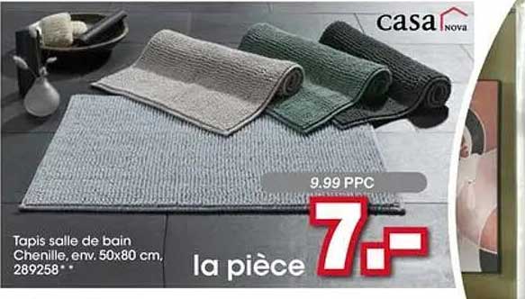 Tapis salle de bain Chenille env. 50x80 cm, 289258