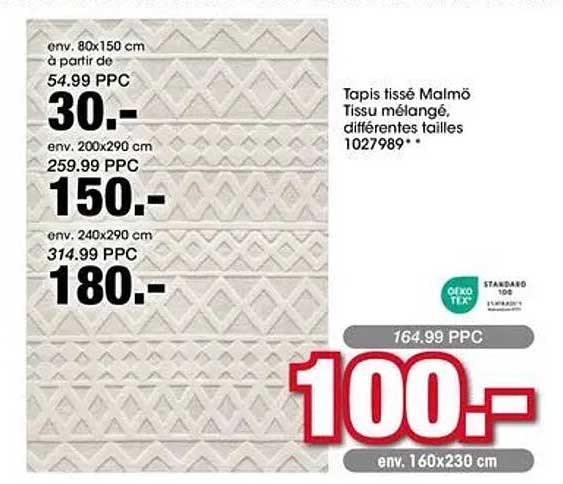 Tapis tissé Malmö Tissu mélangé, différentes tailles 1027989**
