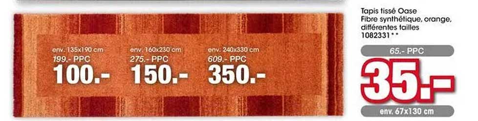 Tapis tissé Oase Fibre synthétique, orange, différentes tailles 1082331 **