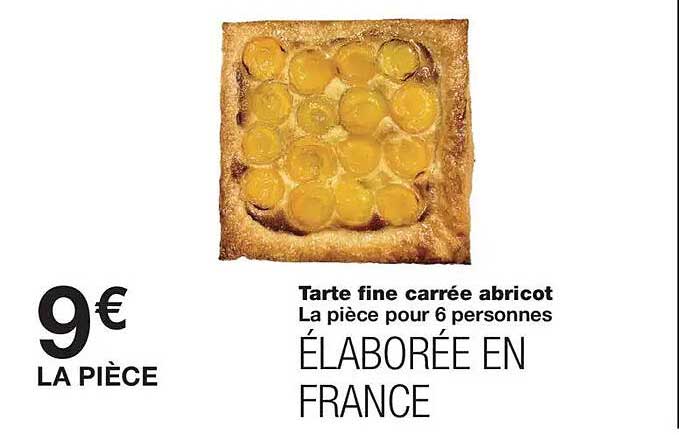 Tarte fine carrée abricot
