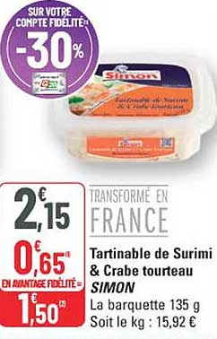 Tartinable de Surimi & Crabe tourteau SIMON