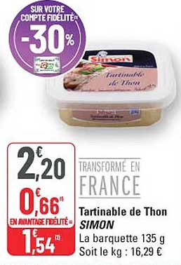 Tartinable de Thon SIMON