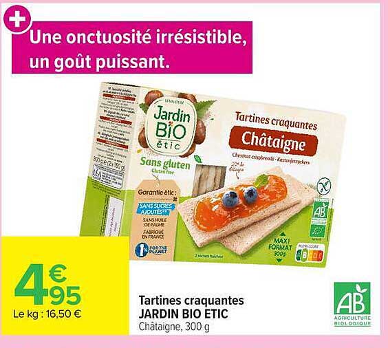 Tartines craquantes JARDIN BIO ETIC Châtaigne, 300 g