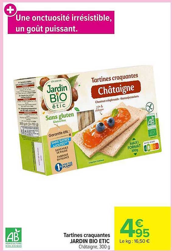 Tartines craquantes JARDIN BIO ETIC Châtaigne, 300 g