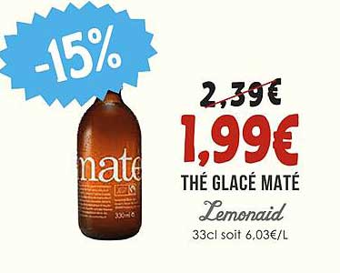 THE GLACÉ MATÉ LemonAid 33cl soit 6,03€/L