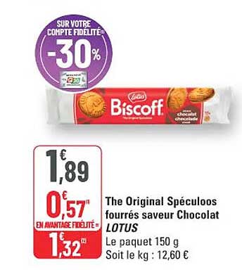 The Original Spéculoos fourrés saveur Chocolat LOTUS
